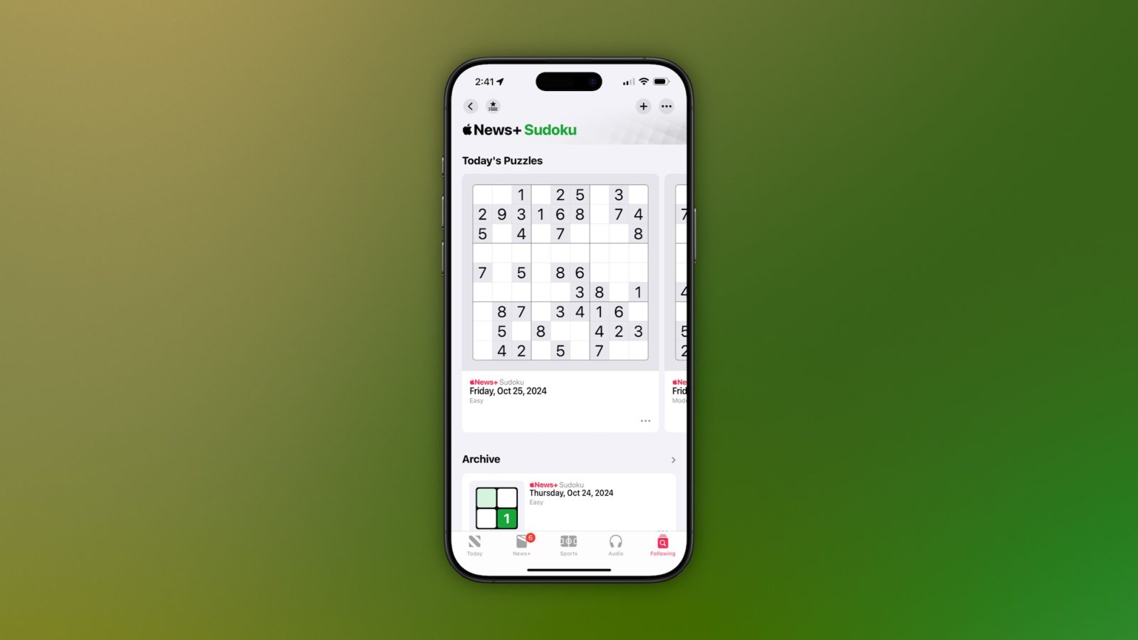 iOS 18.2 beta: New daily sudoku games come to Apple News+