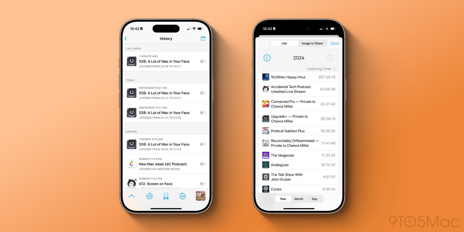 Overcast adds new listening stats and 48-hour undo features