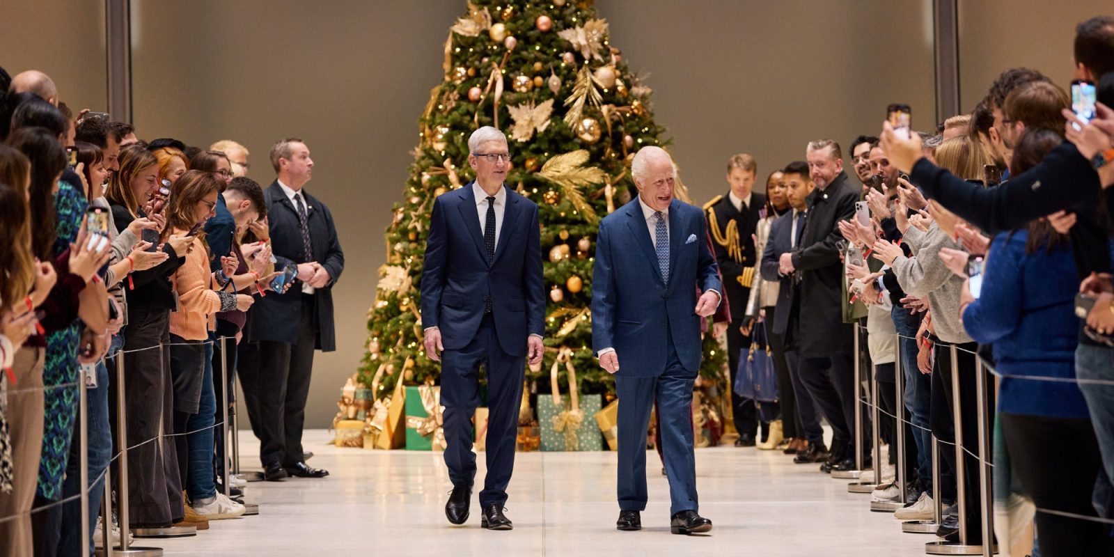 Tim Cook visits Apple UK headquarters with King Charles III